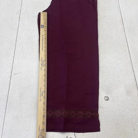 Chic Boutique Studio Kurta Pants Set Womens L Purple Floral Embroidered 2 Piece - Picture 12 of 13